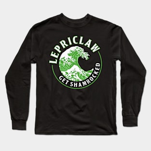 Funny St Partick's Day Drinking -Lepriclaw Get Shamrocked Long Sleeve T-Shirt